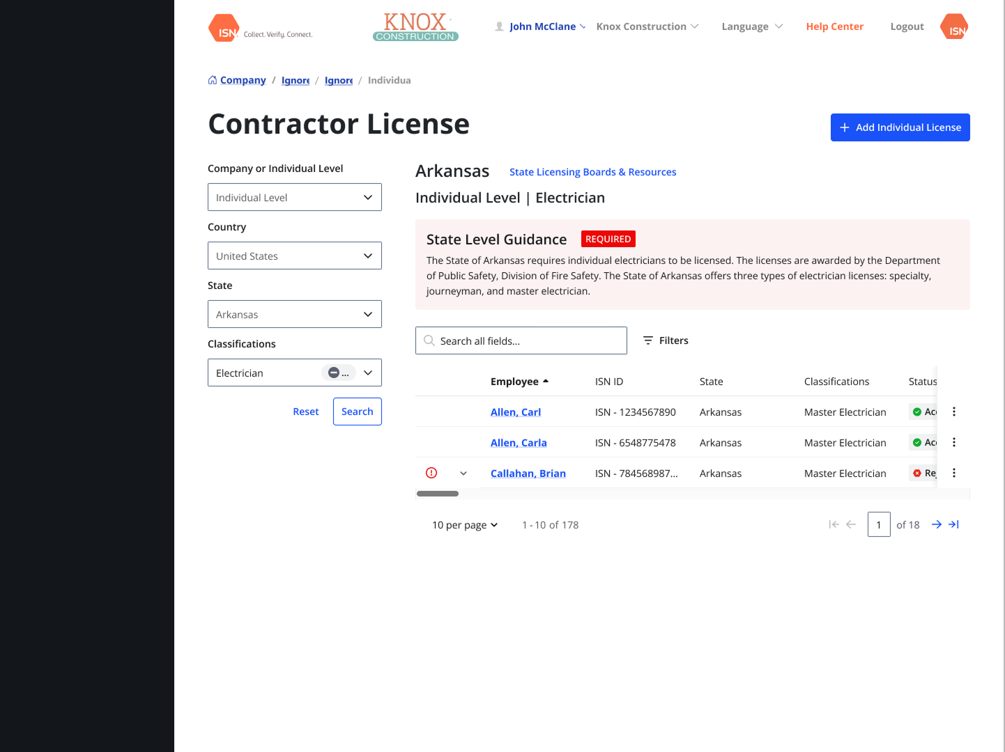 License details — collapsed state