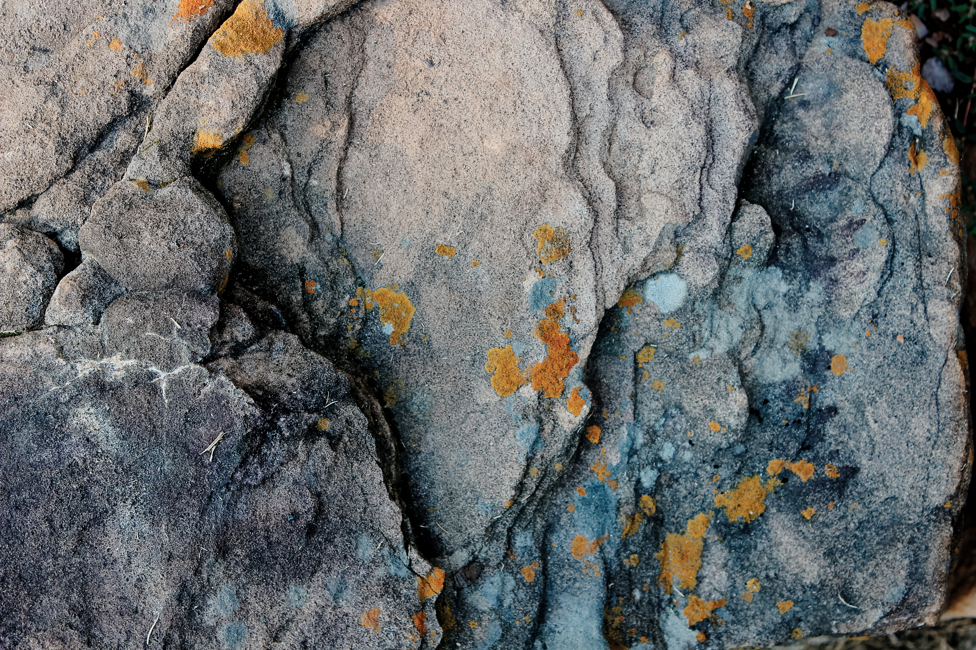 Random rock formation with lichen