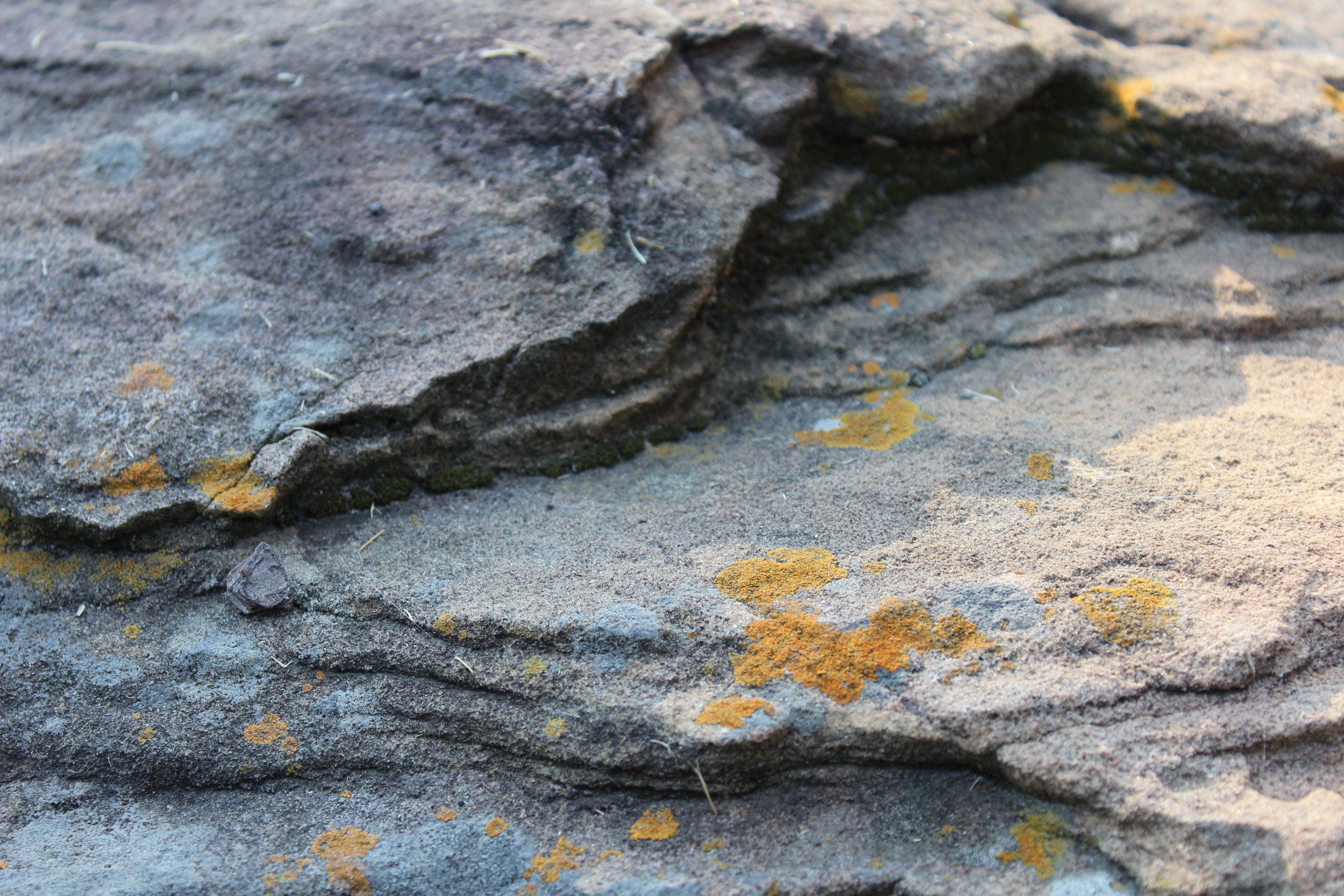 Random rock formation with lichen